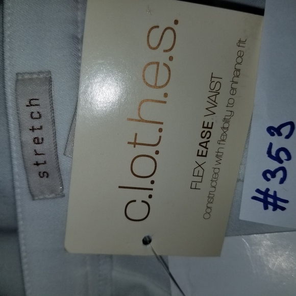 #353 NWT C.L.O.T.H.E.S. 6 White Stretch Waist Pant - Picture 7 of 8